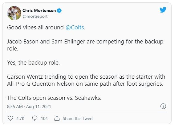 Some surprisingly good news about Wentz's injury timeline