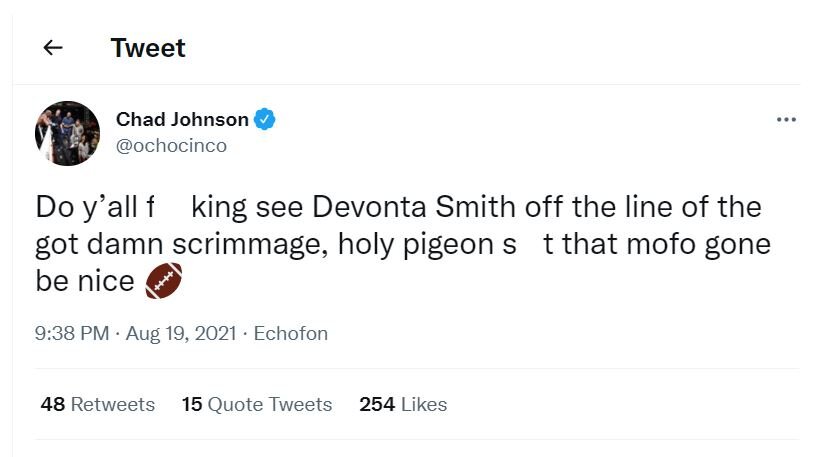 Smith's debut earns high praise from former All-Pro WR