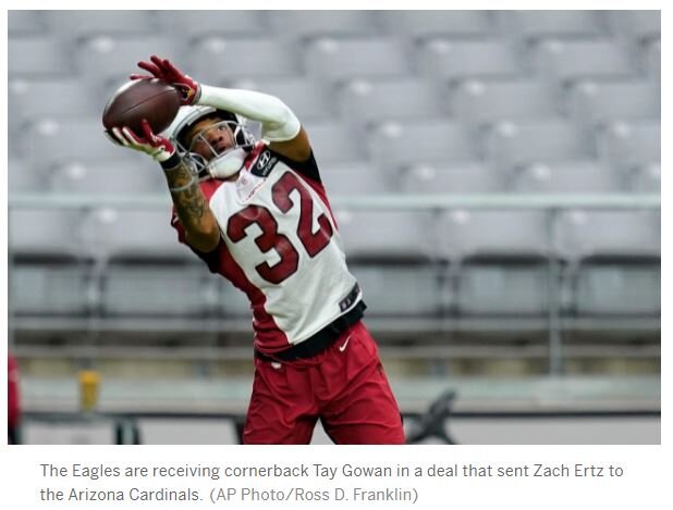 Why Eagles wanted cornerback Tay Gowan in Zach Ertz trade with Cardinals