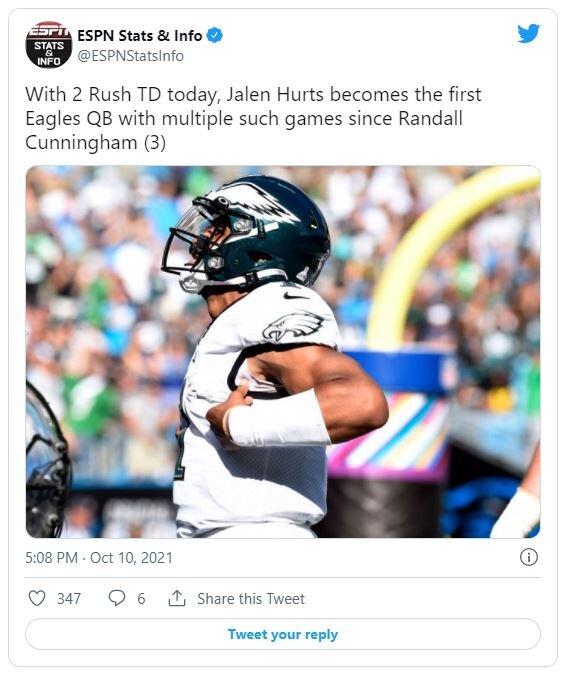 Eagles franchise history: Jalen Hurts joins elite company with 2 TD performance