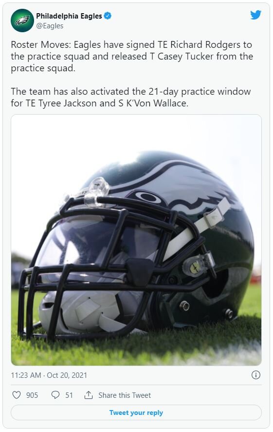 Eagles activate 21-day practice window for TE Tyree Jackson and SS K’Von Wallace