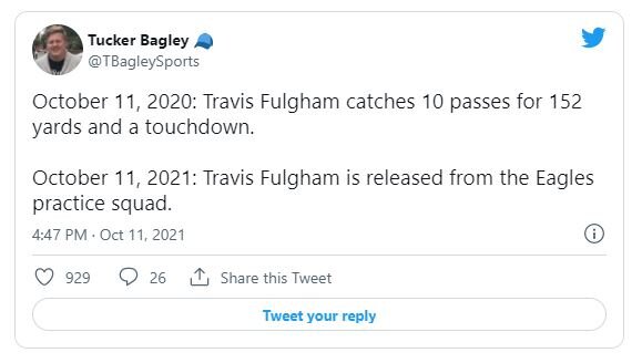 Eagles release Fulgham in flurry of practice squad moves