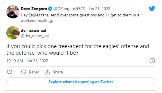 Eagles mailbag: Picking 2 free agents for the Birds