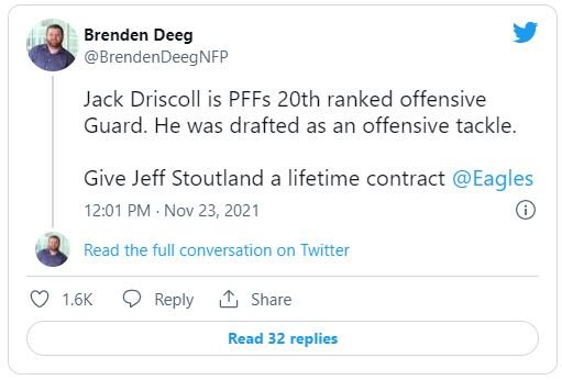 The Eagles are building another generationally gifted offensive line