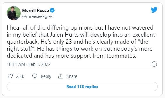 Legendary ‘Voice of Eagles’ Picks Side in Jalen Hurts’ Debate