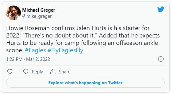 Eagles Address Jalen Hurts’ Status, QB Trade Rumors