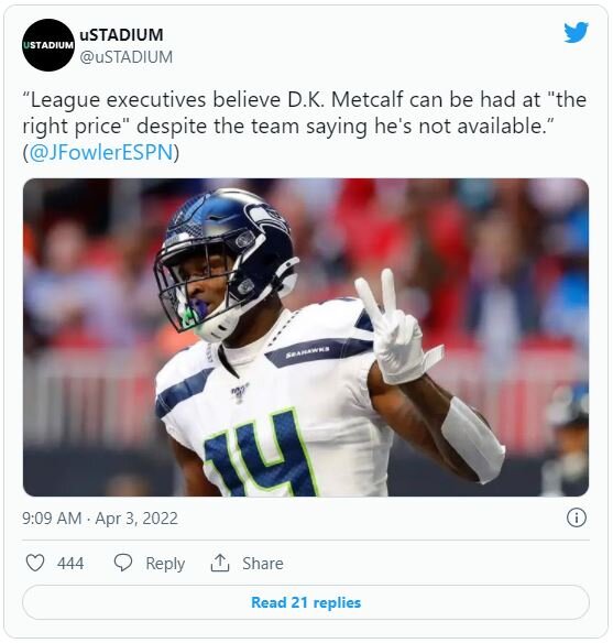 ESPN SUGGESTS TRADE WHERE EAGLES LAND STAR WR DK METCALF