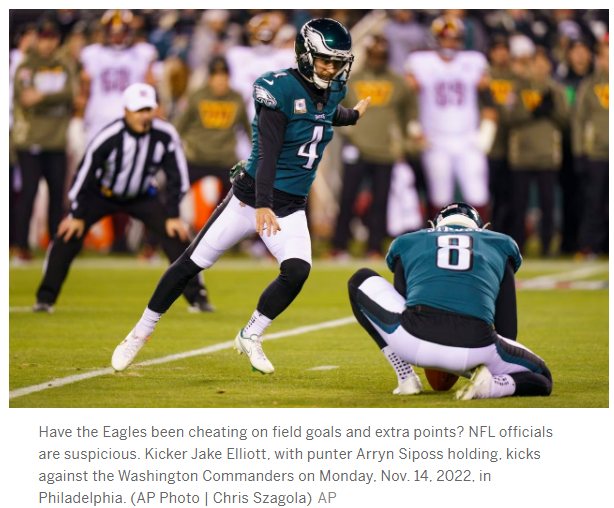 Have Eagles been cheating on field goals and extra points? If so, suspicious NFL officials want it to stop