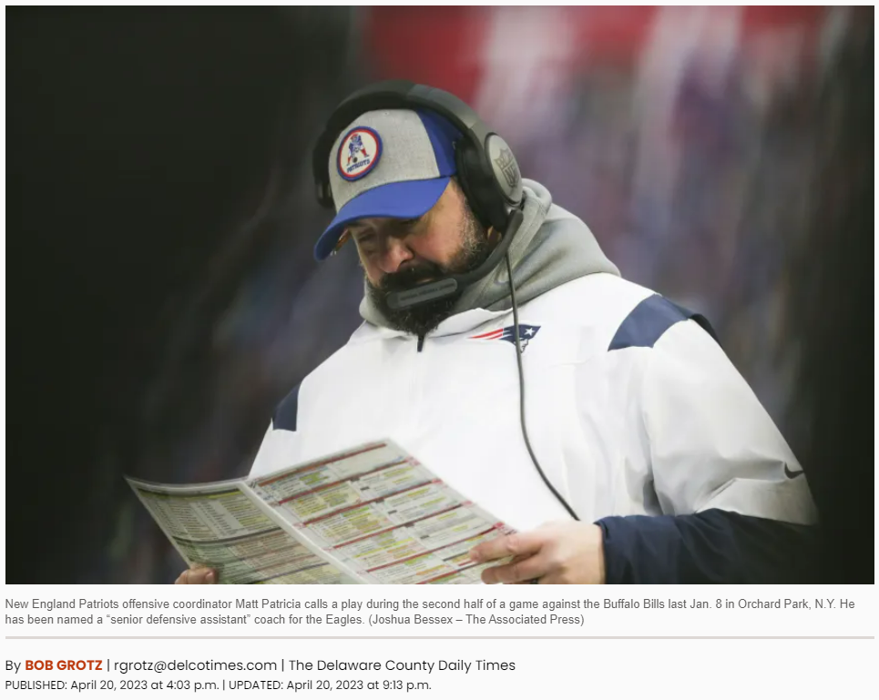 Eagles hire Matt Patricia as senior defensive assistant