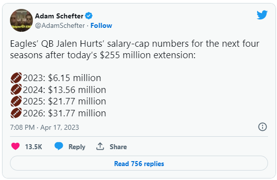 Hurts contract perfect match for player, team