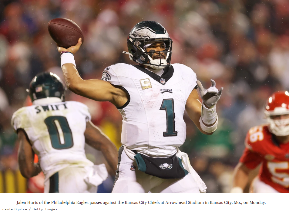 Jalen Hurts leads second-half rally as Eagles beat Chiefs 21-17 in Super Bowl rematch
