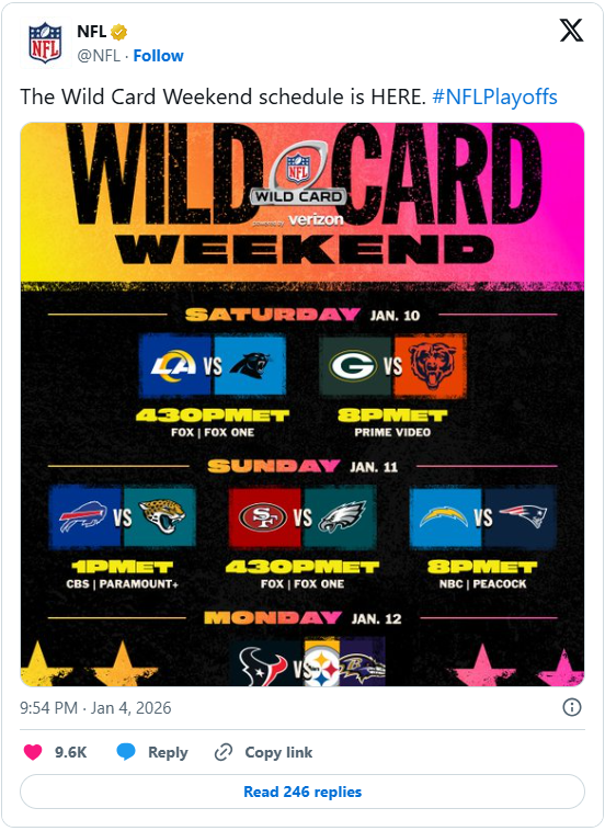 When will Eagles and 49ers face off in NFC Wild Card game?